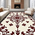 thumbnail image 1 of ODIKA 4'x6' Machine Washable Non-Slip Area Rug, Vintage Botanical Medallion with Intricate Petal Motifs High Traffic Rug, Brown, 663178, 1 of 7