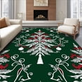 thumbnail image 1 of ODIKA 4'x6' Machine Washable Non-Slip Area Rug, Vintage Christmas Tree with Ornamental High Traffic Rug with Pad, Green, 626028, 1 of 8