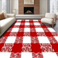 thumbnail image 1 of ODIKA 4'x6' Machine Washable Non-Slip Area Rug, Vintage Inspired Tartan with Bold Contrasting Lines and Crisp Checks High Traffic Rug, Red, 638887, 1 of 7