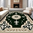 thumbnail image 1 of ODIKA 4'x6' Machine Washable Non-Slip Area Rug, Vintage Medallion Doormat with Intricate Border Design High Traffic Rug with Pad, Green, 600549, 1 of 8
