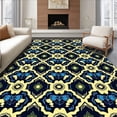 thumbnail image 1 of ODIKA 4'x6' Machine Washable Non-Slip Area Rug, Vintage Trellis Featuring Retro Floral Motifs and Distressed Design High Traffic Rug, Yellow, 596358, 1 of 7