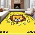 thumbnail image 1 of ODIKA 4'x6' Machine Washable Non-Slip Area Rug, Whimsical African Wildlife Crawling Surface Featuring Friendly Beast High Traffic Rug, Yellow, 720361, 1 of 7