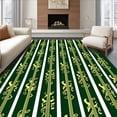 thumbnail image 1 of ODIKA 4'x6' Machine Washable Non-Slip Area Rug, Whimsical Cane Stripes with Twinkling Starbursts and Curly Ribbons High Traffic Rug with Pad, Green, 625441, 1 of 8