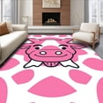 thumbnail image 1 of ODIKA 4'x6' Machine Washable Non-Slip Area Rug, Whimsical Dairy Beast Artistic Patterned Surface High Traffic Rug with Pad, Pink, 681334, 1 of 8