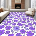 thumbnail image 1 of ODIKA 4'x6' Machine Washable Non-Slip Area Rug, Whimsical Flora Tapestry With Interwoven Botanical Elegance High Traffic Rug with Pad, Purple, 387757, 1 of 8