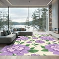 thumbnail image 1 of ODIKA 4'x6' Machine Washable Non-Slip Area Rug, Whimsical Hydrangea Bloom High Traffic Rug, Purple, 902962, 1 of 7