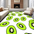 thumbnail image 1 of ODIKA 4'x6' Machine Washable Non-Slip Area Rug, Whimsical Kiwi Slice Cartoon Inspired Fruit High Traffic Rug with Pad, Green, 728795, 1 of 8