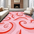 thumbnail image 1 of ODIKA 4'x6' Machine Washable Non-Slip Area Rug, Whimsical Swirl Design with Asymmetrical Loops and Vibrant Blush Tones High Traffic Rug with Pad, Pink, 448991, 1 of 8