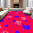 thumbnail image 1 of ODIKA 4'x6' Machine Washable Non-Slip Area Rug, Whimsical Winter Wonderland with Dotted Snowburst Motifs High Traffic Rug, Red, 608260, 1 of 7