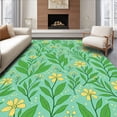 thumbnail image 1 of ODIKA 4'x6' Machine Washable Non-Slip Area Rug, Wildflower Dreamscape with Dotted Petal Embellishments High Traffic Rug, Green, 372408, 1 of 7