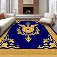 thumbnail image 1 of ODIKA 4'x6' Machine Washable Non-Slip Area Rug, Winged Medallion Elegant Entryway Greeting Floor Protection High Traffic Rug, Gold, 669230, 1 of 7