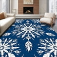 thumbnail image 1 of ODIKA 4'x6' Machine Washable Non-Slip Area Rug, Winter Snowflake Medallion Design Anti Skid Seasonal High Traffic Rug with Pad, Blue, 732310, 1 of 8