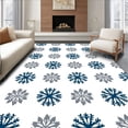 thumbnail image 1 of ODIKA 4'x6' Machine Washable Non-Slip Area Rug, Winter Wonderland Snowflake Crochet DIY Hooking Kit High Traffic Rug, Blue, 645313, 1 of 7