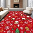 thumbnail image 1 of ODIKA 4'x6' Machine Washable Non-Slip Area Rug, Wonderland Snowy Village Hearth Embellishment High Traffic Rug, Red, 623246, 1 of 7
