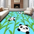 thumbnail image 1 of ODIKA 4'x6' Machine Washable Non-Slip Area Rug, Woodland Panda Bear Latch Hook Kit with Forest Design High Traffic Rug, Blue, 727785, 1 of 7