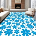 thumbnail image 1 of ODIKA 4'x6' Machine Washable Non-Slip Area Rug, Yoga Towel with Kaleidoscope Flower Power Graphics High Traffic Rug with Pad, Blue, 713865, 1 of 8