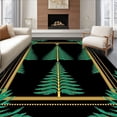 thumbnail image 1 of ODIKA 4'x6' Machine Washable Non-Slip Area Rug, Yuletide Conifer Latch Hook Kit Canvas Yarn Crochet Decoration High Traffic Rug, Black, 651012, 1 of 5