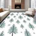thumbnail image 1 of ODIKA 4'x6' Machine Washable Non-Slip Area Rug, Yuletide Crystal Spruce Design Door Pair Slip Resistant High Traffic Rug with Pad, White, 621289, 1 of 8