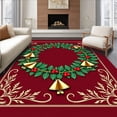 thumbnail image 1 of ODIKA 4'x6' Machine Washable Non-Slip Area Rug, Yuletide Needlework with Traditional Holiday Designs High Traffic Rug, Red, 619967, 1 of 7