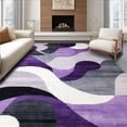 thumbnail image 1 of ODIKA 5'x7' Machine Washable Non-Slip Area Rug, Swirl Motif with Layered Ovals and Subtle Shading Contrast High Traffic Rug, Purple, 269851, 1 of 7