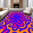 thumbnail image 1 of ODIKA 5'x7' Machine Washable Non-Slip Area Rug, Joyful Wag Swirl Decorative Flooring With Playful Appeal High Traffic Rug, Blue, 579618, 1 of 7