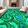 thumbnail image 1 of ODIKA 5' x 7' Machine Washable Non-Slip Area Rug, Abstract Swirl High Traffic Rug, Green, 352849, 1 of 7