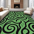 thumbnail image 1 of ODIKA 5' x 7' Machine Washable Non-Slip Area Rug, Abstract Swirl High Traffic Rug, Green, 353059, 1 of 7