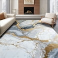 thumbnail image 1 of ODIKA 5'x7' Machine Washable Non-Slip Area Rug, Chic Grey Gold Marble with Faded Art Design High Traffic Rug, Gray, 104708, 1 of 7