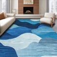 thumbnail image 1 of ODIKA 5'x7' Machine Washable Non-Slip Area Rug, Elegant Ethereal with Fluid Abstract Designs High Traffic Rug, Blue, 141178, 1 of 7