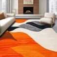 thumbnail image 1 of ODIKA 5' x 7' Machine Washable Non-Slip Area Rug, Abstract Wave High Traffic Rug, Orange, 149984, 1 of 7