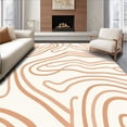 thumbnail image 1 of ODIKA 5' x 7' Machine Washable Non-Slip Area Rug, Abstract Wavy-Line High Traffic Rug, Beige, 517327, 1 of 7