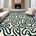 thumbnail image 1 of ODIKA 5'x7' Machine Washable Non-Slip Area Rug, Enchanting Swirl Mosaic Abstract Artistic Fancy Exquisite High Traffic Rug, Black, 579486, 1 of 7