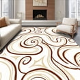 thumbnail image 1 of ODIKA 5' x 7' Machine Washable Non-Slip Area Rug, Abstract swirl High Traffic Rug, Brown, 573470, 1 of 7