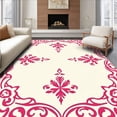 thumbnail image 1 of ODIKA 5' x 7' Machine Washable Non-Slip Area Rug, Baroque Scroll High Traffic Rug, Pink, 422692, 1 of 7
