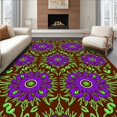 thumbnail image 1 of ODIKA 5' x 7' Machine Washable Non-Slip Area Rug, Boho Flower High Traffic Rug, Brown, 355904, 1 of 7