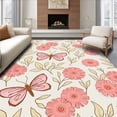 thumbnail image 1 of ODIKA 5' x 7' Machine Washable Non-Slip Area Rug, Boho Flower High Traffic Rug, Pink, 331924, 1 of 7