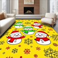 thumbnail image 1 of ODIKA 5' x 7' Machine Washable Non-Slip Area Rug, Christmas Snowman High Traffic Rug, Yellow, 753969, 1 of 7