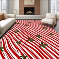 thumbnail image 1 of ODIKA 5' x 7' Machine Washable Non-Slip Area Rug, Christmas Stripes High Traffic Rug, Red, 501634, 1 of 7