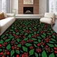 thumbnail image 1 of ODIKA 5' x 7' Machine Washable Non-Slip Area Rug, Christmas leaf High Traffic Rug, Black, 626530, 1 of 7