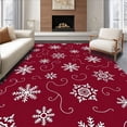 thumbnail image 1 of ODIKA 5' x 7' Machine Washable Non-Slip Area Rug, Christmas snowflake High Traffic Rug, Red, 605627, 1 of 7