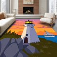 thumbnail image 1 of ODIKA 5'x7' Machine Washable Non-Slip Area Rug, Maritime Navigation Signal Crochet Hook Cushion Making Preprinted High Traffic Rug, Blue, 619066, 1 of 7