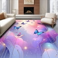 thumbnail image 1 of ODIKA 5' x 7' Machine Washable Non-Slip Area Rug, Contemporary Butterfly High Traffic Rug, Purple, 154231, 1 of 7