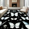 thumbnail image 1 of ODIKA 5'x7' Machine Washable Non-Slip Area Rug, Botanical Haven With Elegant Wing High Traffic Rug, White, 280653, 1 of 7