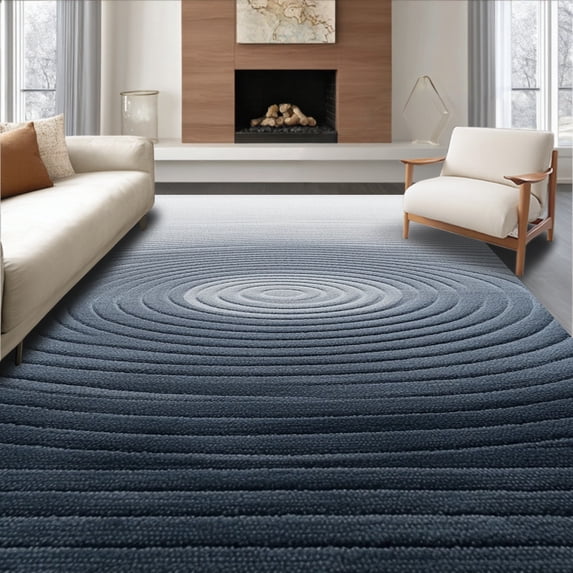 ODIKA 5'x7' Machine Washable Non-Slip Area Rug, Elegant Feline Haven Grey Waterproof Pet Protection High Traffic Rug, Gray, 103602