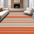 thumbnail image 1 of ODIKA 5' x 7' Machine Washable Non-Slip Area Rug, Contemporary Horizontal-Stripe High Traffic Rug, Orange, 336587, 1 of 7