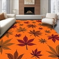 thumbnail image 1 of ODIKA 5' x 7' Machine Washable Non-Slip Area Rug, Contemporary Maple-Leaf High Traffic Rug, Orange, 511838, 1 of 7