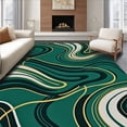 thumbnail image 1 of ODIKA 5' x 7' Machine Washable Non-Slip Area Rug, Contemporary Swirl High Traffic Rug, Green, 368823, 1 of 7
