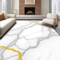 thumbnail image 1 of ODIKA 5' x 7' Machine Washable Non-Slip Area Rug, Contemporary Vein High Traffic Rug, White, 345158, 1 of 7