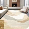 thumbnail image 1 of ODIKA 5'x7' Machine Washable Non-Slip Area Rug, Wave Inspired Swirling with Flowing Curves High Traffic Rug, Beige, 235264, 1 of 7