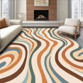 thumbnail image 1 of ODIKA 5' x 7' Machine Washable Non-Slip Area Rug, Contemporary Wave High Traffic Rug, Beige, 370185, 1 of 7